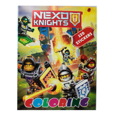 Раскраска А4 (8 листов) Nexo knights 120 наклеек