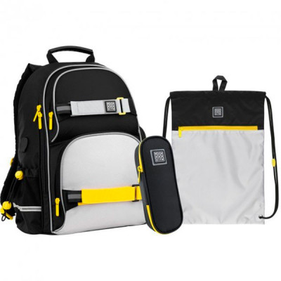 Набор школьный Kite  рюкзак пенал сумка для обуви SET_WK22-702M-4 черно-серый ##