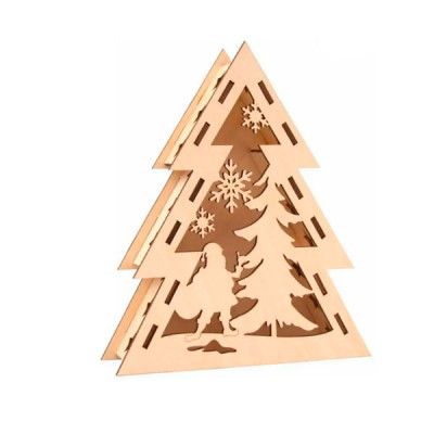 Заготовка для декора Rosa Talent 4801737 Ёлочка 3D 17,7 х 20 см фанера