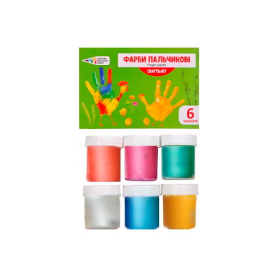 Краски пальчиковые 6 цветов "Гамма НВ" 322075Cr Craft and Joy перлерламутровые 240 мл