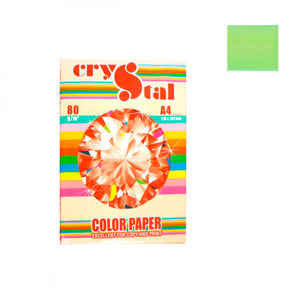Бумага CRYSTAL COLOR PAPER А4 80г/м2 (100л) 130 светло-зеленый **