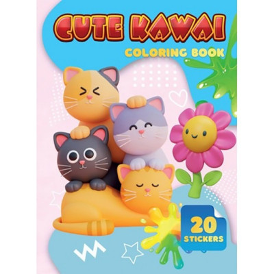 Раскраска А4 Cute Kawai с наклейками А06012505 8 страниц **