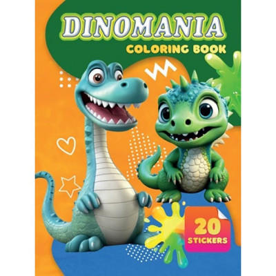 Раскраска А4 Dinomania с наклейками А06012503 8 страниц **