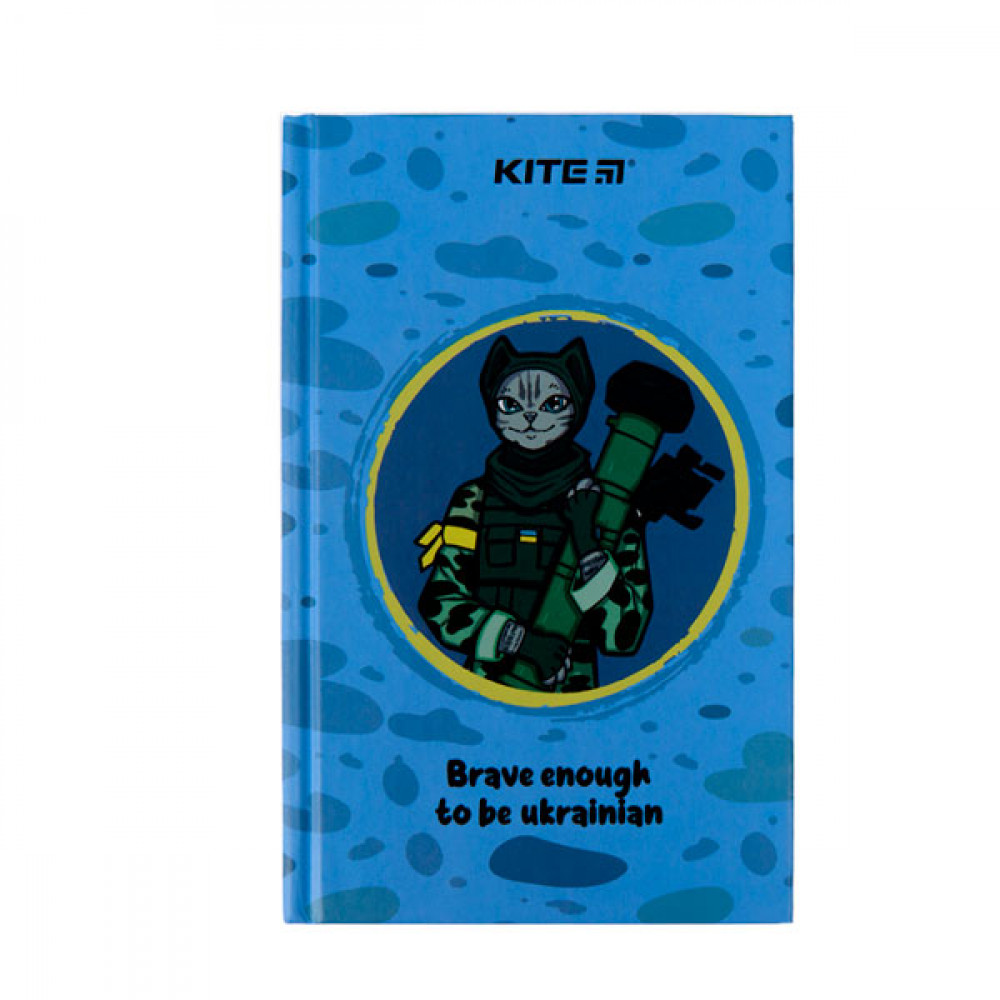 Блокнот А6 80л # Kite К22-199-6 Хоробрий кіт твердый переплет