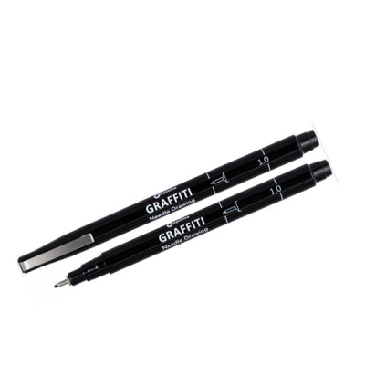 Ручка-линер Optima O16413 GRAFFITI, 1.0 мм черный