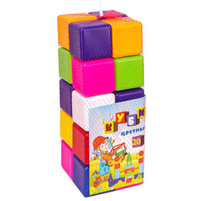 Игра набор детская КУБИК Цветной в сетке BS-111/2 20элементов