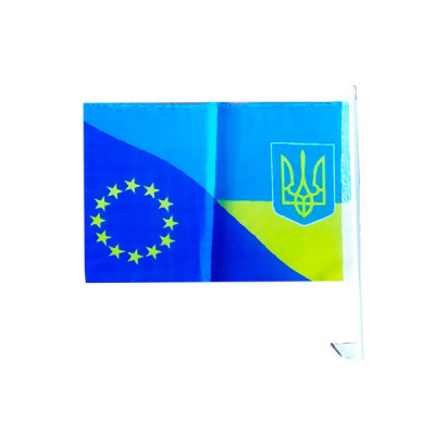 Флаг Украина / Евросоюз (30х45) авто