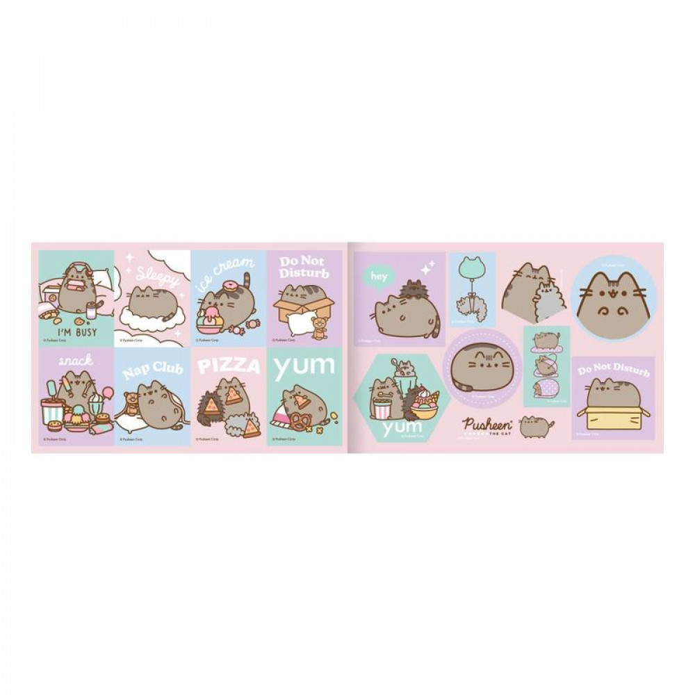 Раскраска А4 Yes Pusheen с наклейками 743223 12 страниц **
