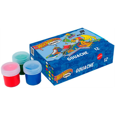 Гуашь 12цв Kite HW25-063 Hot Wheels 20мл