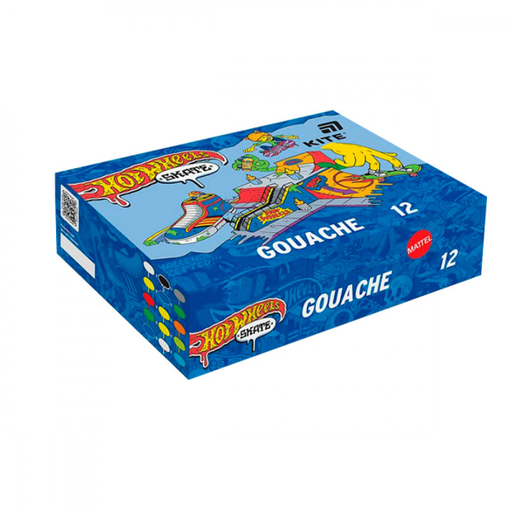 Гуашь 12цв Kite HW25-063 Hot Wheels 20мл