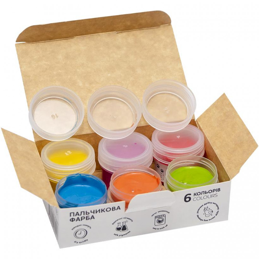 Краски пальчиковые  6цв 16мл ГАММА*UA 7C40601