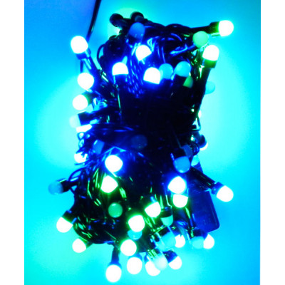 Гирлянда электрическая 100 LED "Ягодка" матовое свечение, черный шнур Mix **