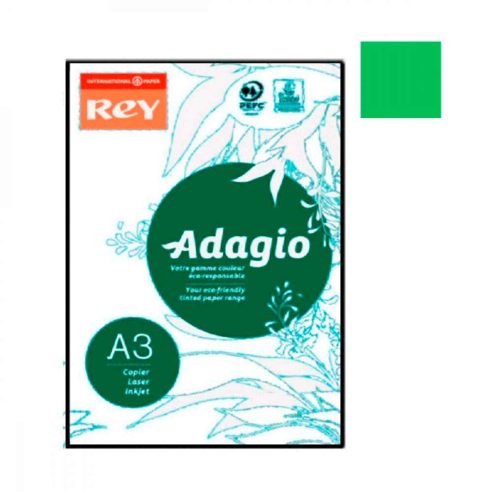 Бумага REY Adagio А3 80 г/м2 (500 л) 52 -темно-зеленая **