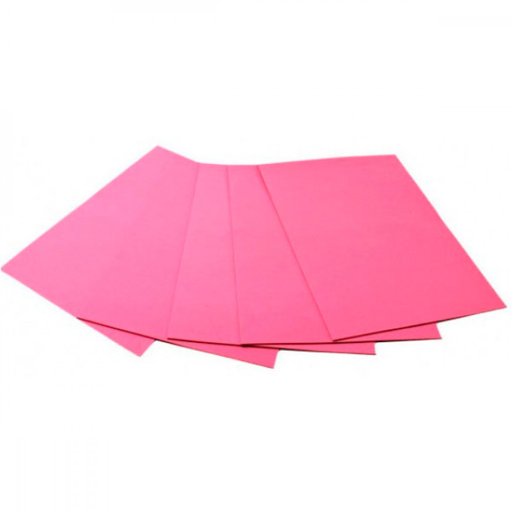 Бумага цветная А4 5 листов Фоамиран 1,0 мм ФЦ-1-006 розовый