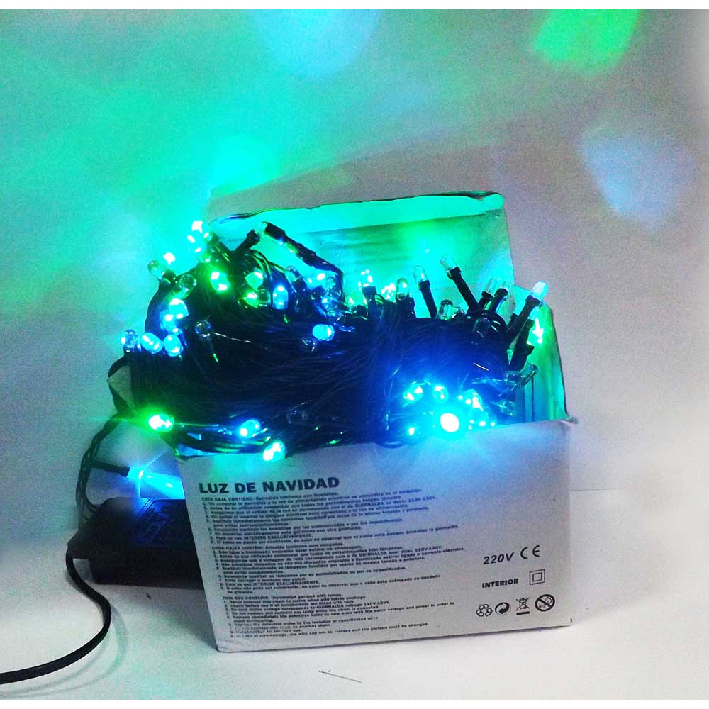 Гирлянда электрическая 200 LED  ламп 18 м (линза) Mix **