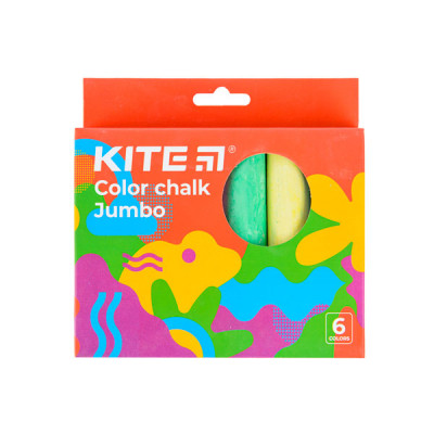 Мел цветной  6цв Kite Jumbo K22-073-2