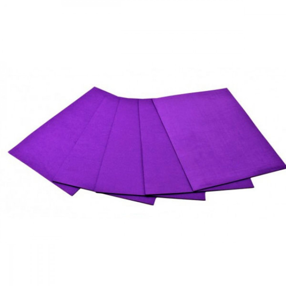 Бумага цветная А4 5 листов Фоамиран 1,0 мм ФЦ-1-025 фиолетовый
