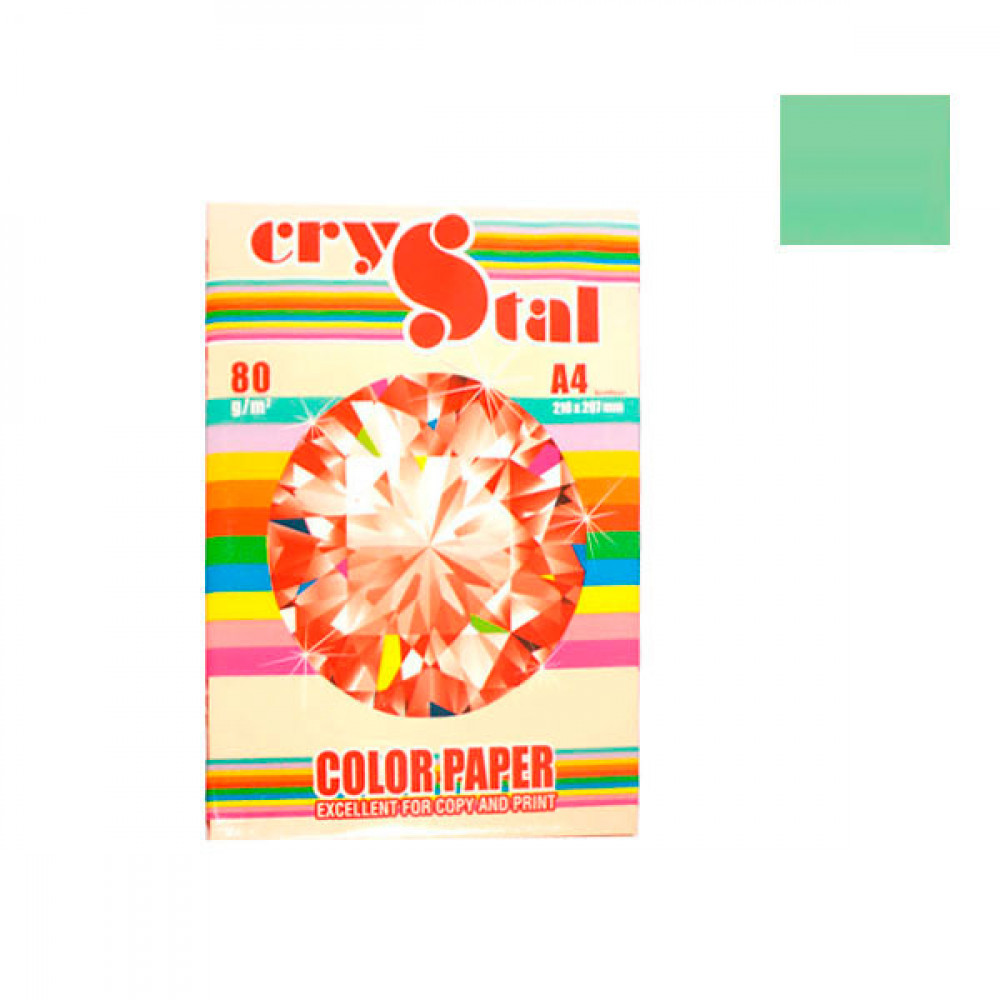 Бумага CRYSTAL COLOR PAPER А4 80г/м2 (100л) 190 зеленый **