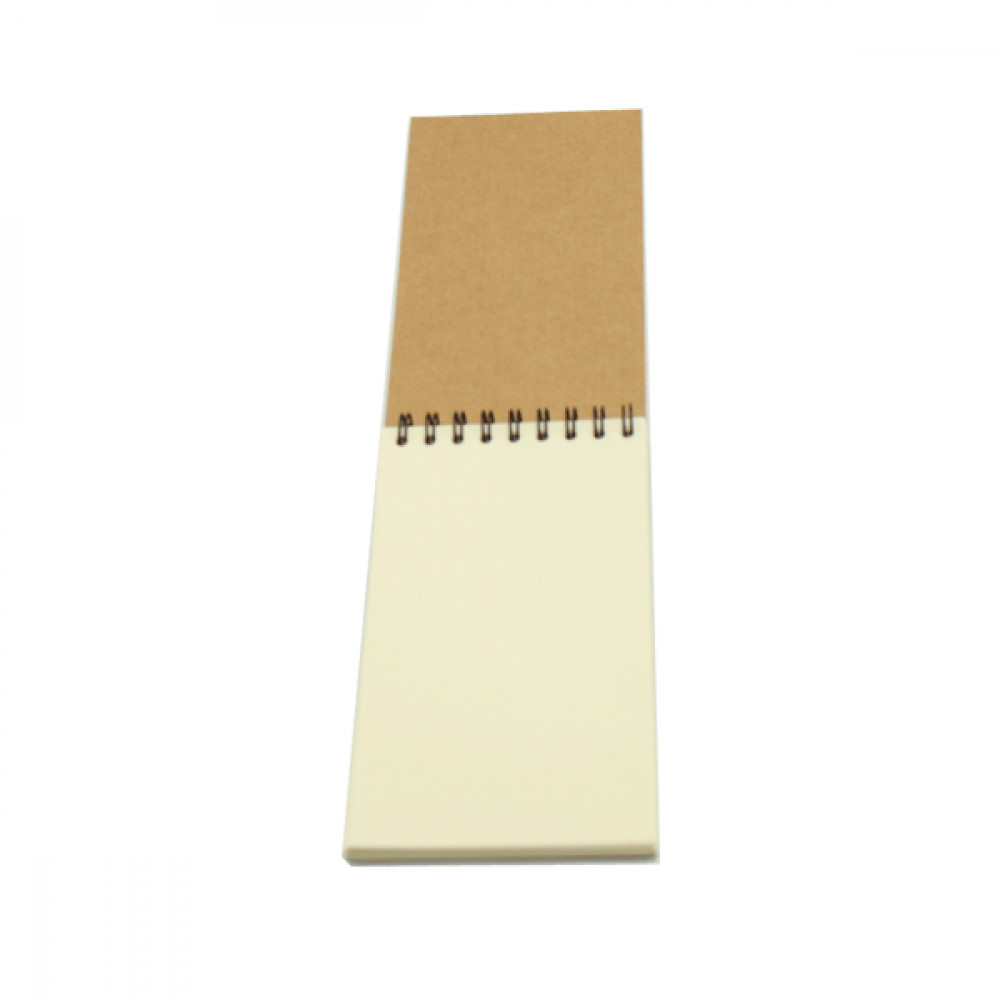 Блокнот А6 50 л "П" 225 картонная обложка, кремовый лист, на спирали вверху, коричневый