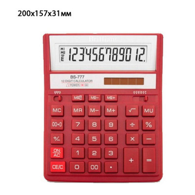Калькулятор "Brilliant" BS-777 RD 12 разрядный красный