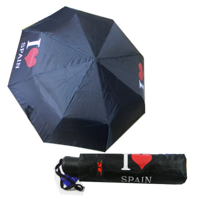Зонт женский полуавтомат черный с надписью 489 **