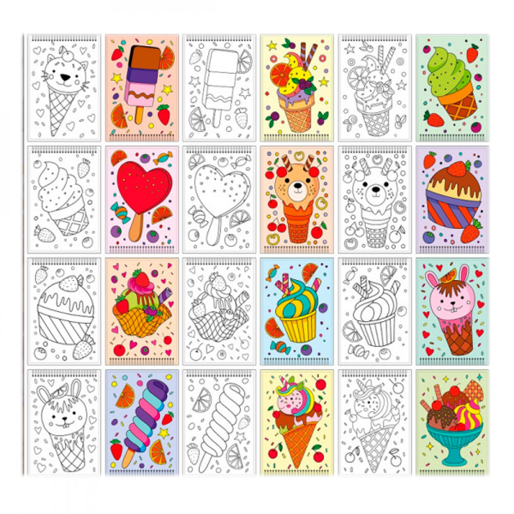 Раскраска 105*148мм с наклейками 24208 12л. **