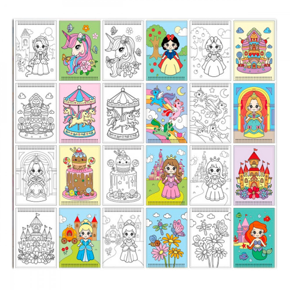 Раскраска 105*148мм с наклейками 24209 12л. **