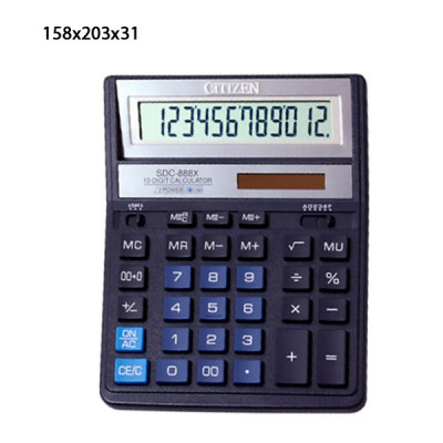 Калькулятор "Citizen" SDC-888 XBL синий 12-разрядный **