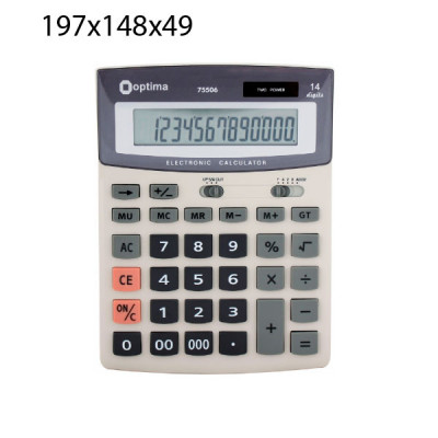 Калькулятор "Optima" O75506 14 разрядный пластиковый