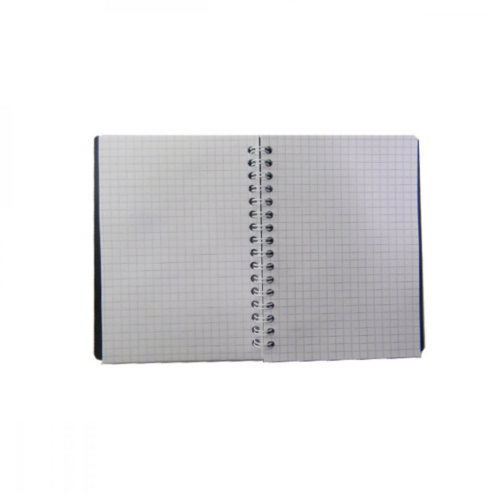 Блокнот А6 80 листов # в клетку серия "Даймонд" 6380-901 пластиковая обложка на  спираль сбоку черный