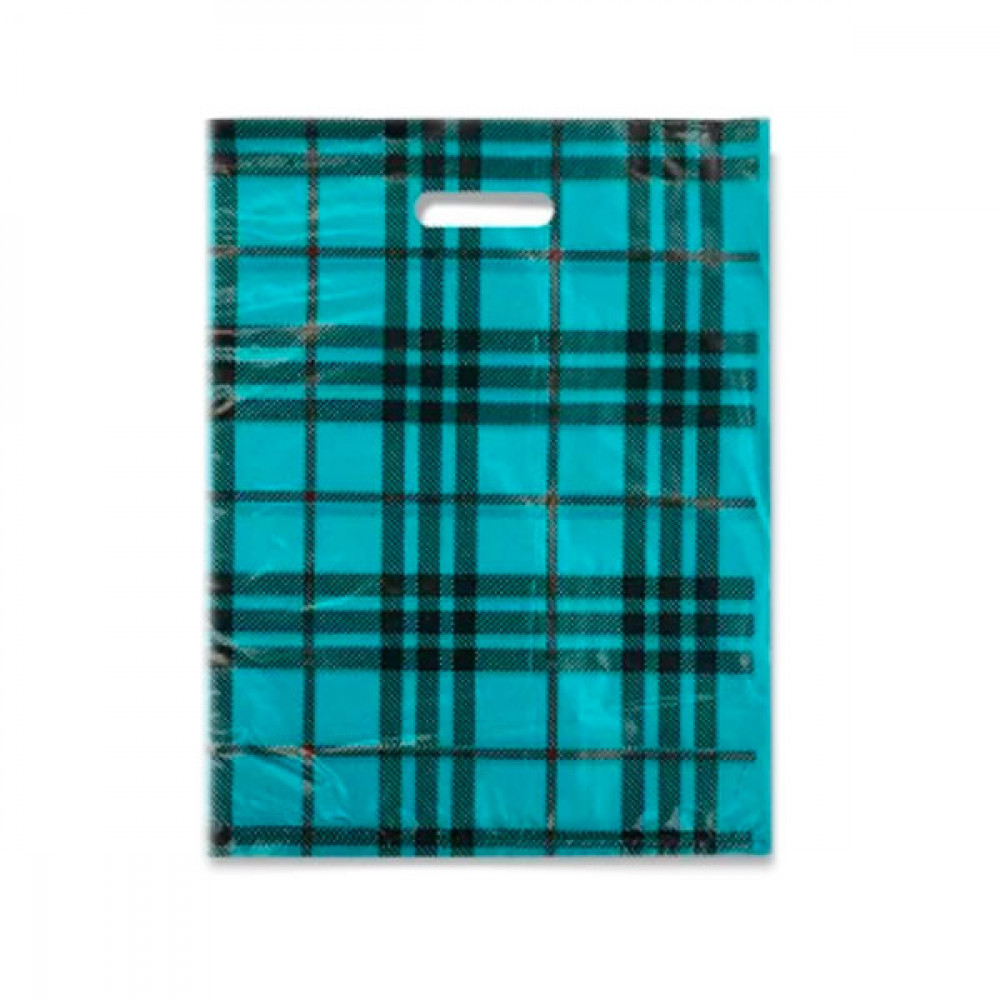 Пакет с прорезной ручкой 30х40 Клетка