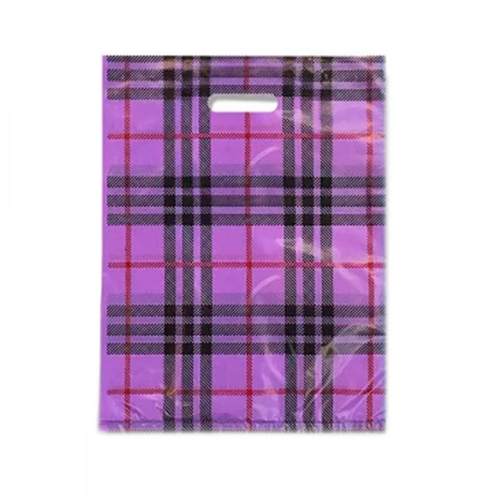 Пакет с прорезной ручкой 30х40 Клетка