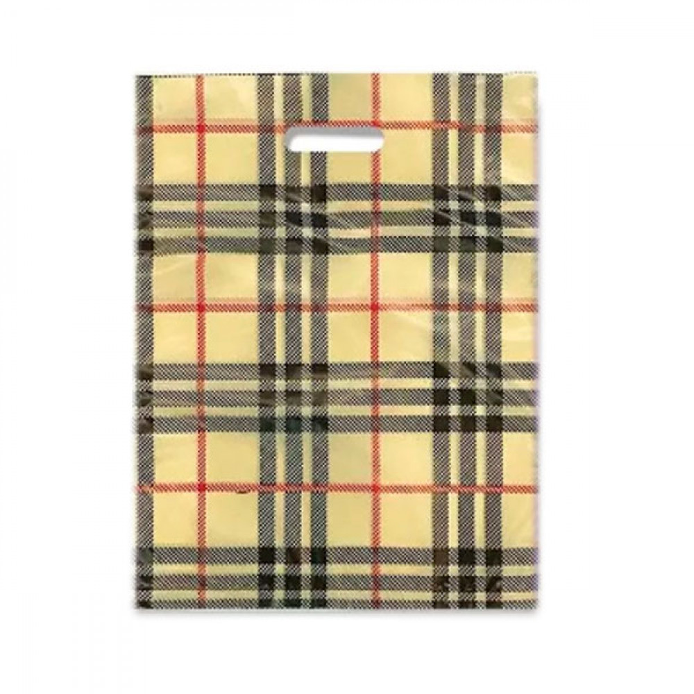 Пакет с прорезной ручкой 30х40 Клетка