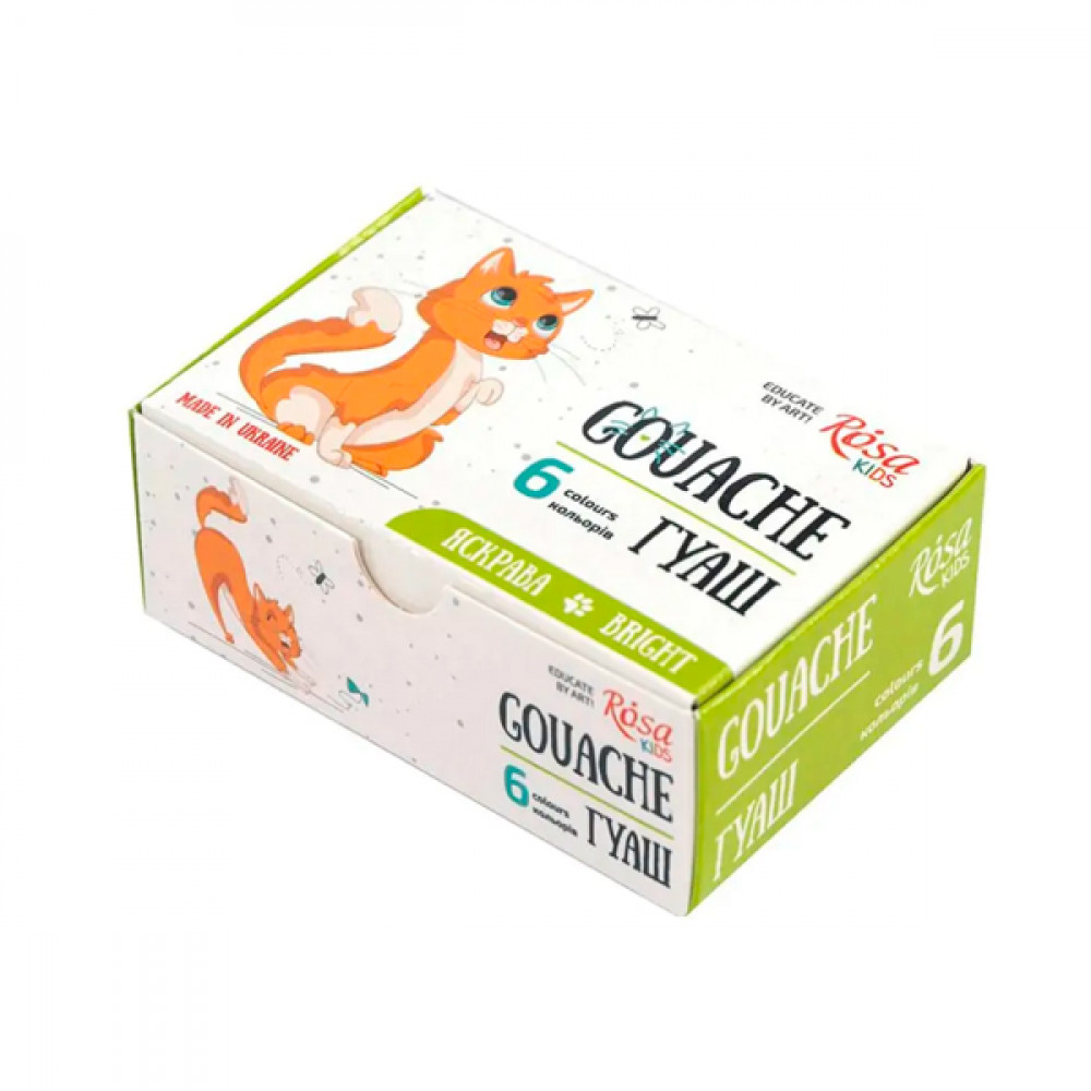 Набор красок гуашевых Rosa Kids Cats 301101 10мл 6цв ** Набор красок гуашевых Rosa Kids Cats 301101 10мл 6цв **