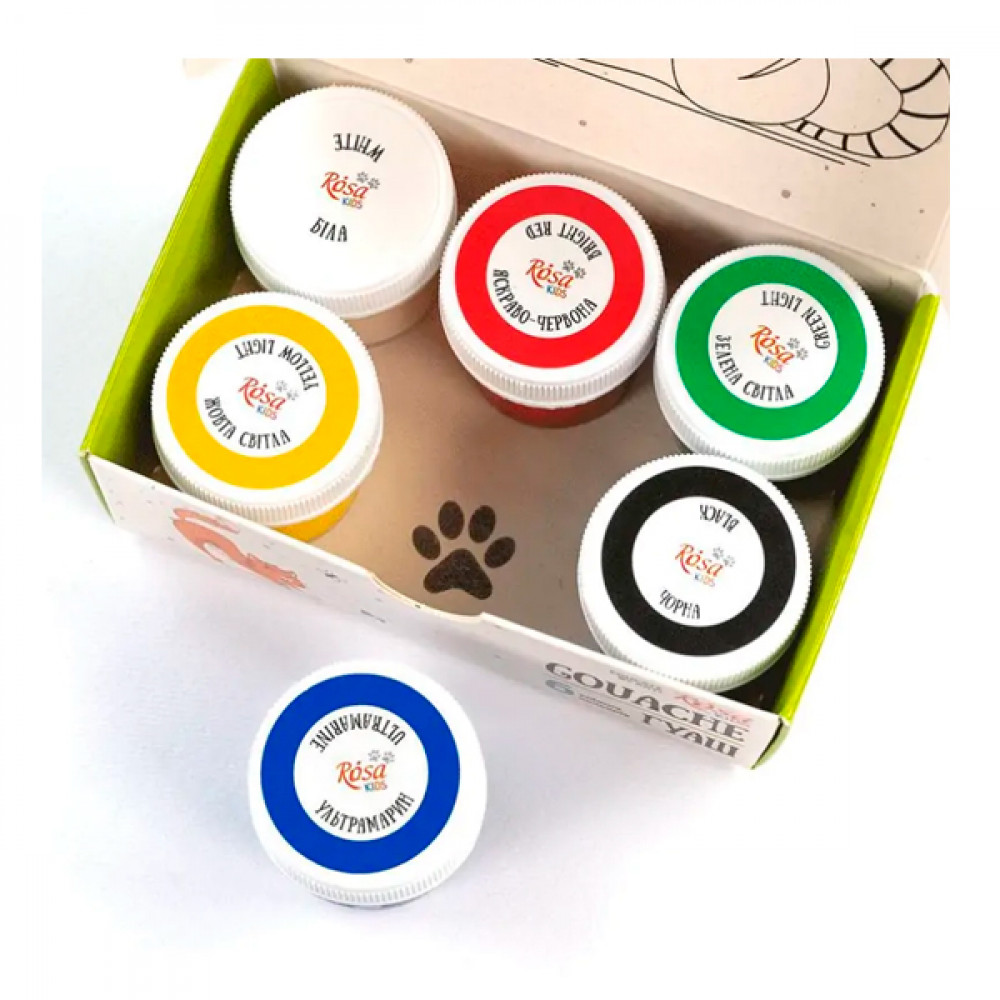 Набор красок гуашевых Rosa Kids Cats 301101 10мл 6цв ** Набор красок гуашевых Rosa Kids Cats 301101 10мл 6цв **