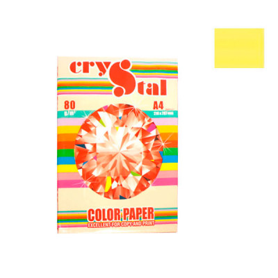 Бумага CRYSTAL COLOR PAPER А4 80г/м2 (100л) 160 желтый **