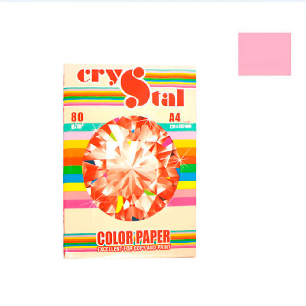 Бумага CRYSTAL COLOR PAPER А4 80г/м2 (100л) 170 розовый **
