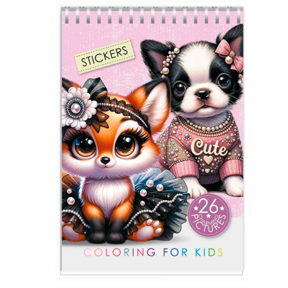 Раскраска 148*210мм с наклейками 24229 12л. **