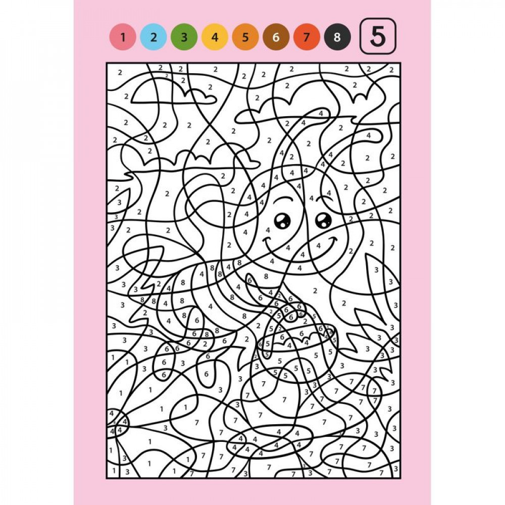 Раскраска А4 рисуем по номерам  742962 12 страниц **