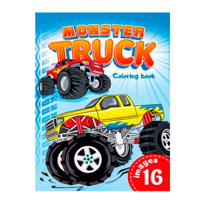 Раскраска А4 на скобе 22155 16 листов monster truck **