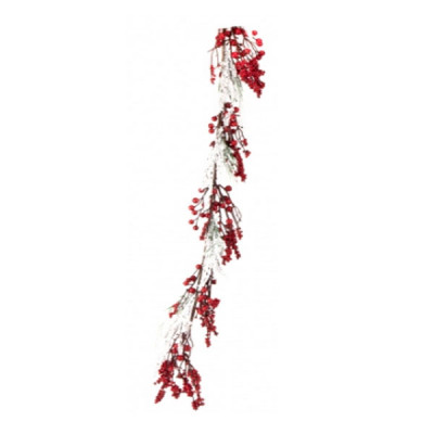 Ветка для декора Спелые ягоды 2010-144 красная 140 см  **