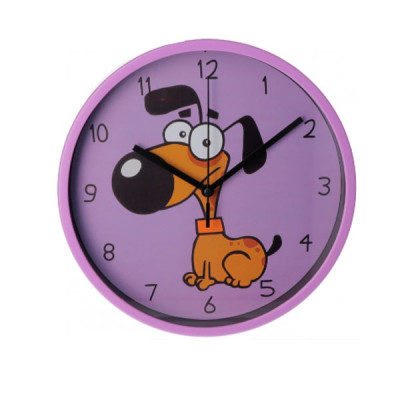 Часы настенные Optima O52105 LITTLE DOG фиолетовые **