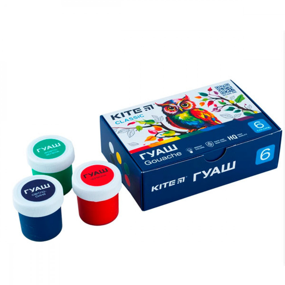Гуашь 6цв Kite К-062 Kite Classic 20мл