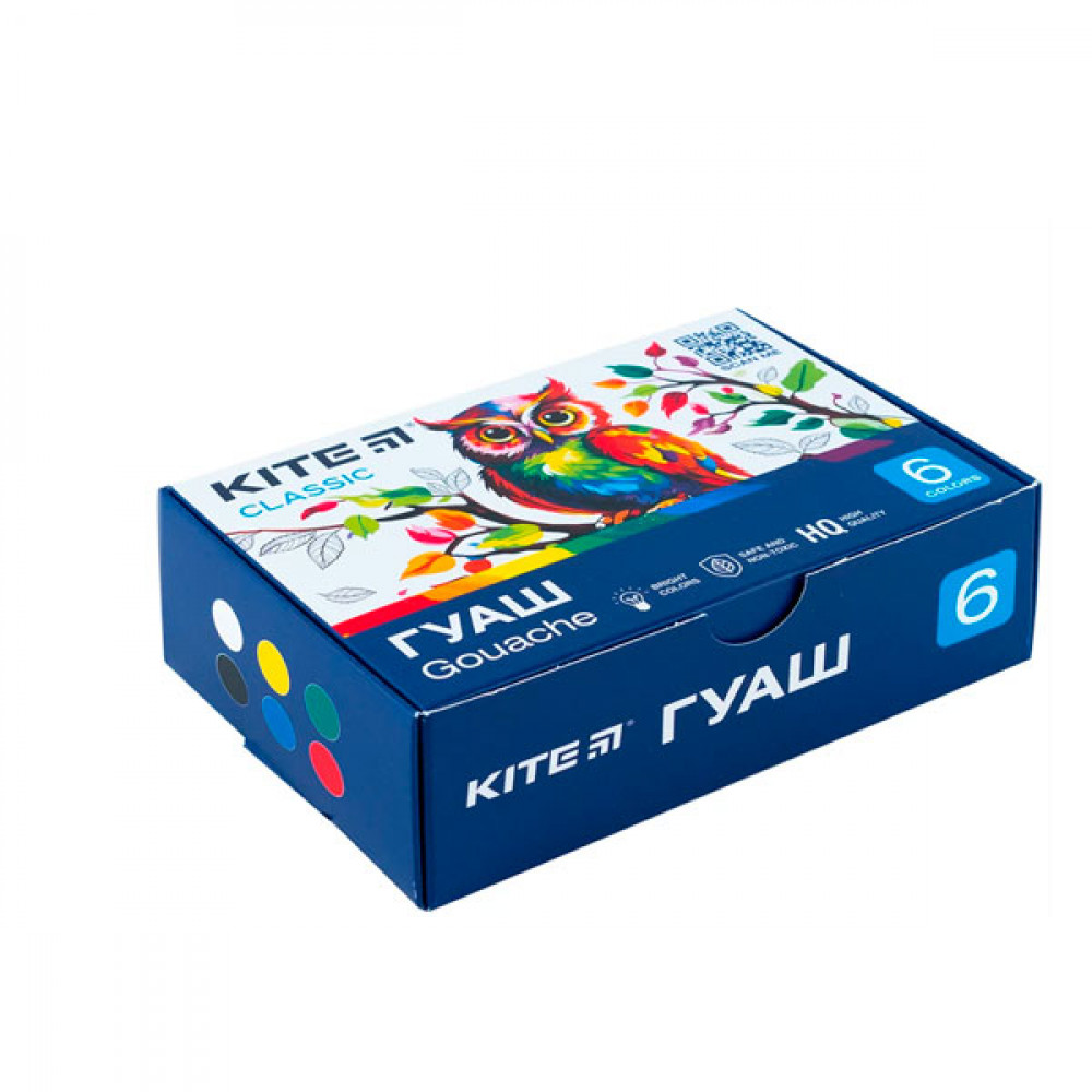 Гуашь 6цв Kite К-062 Kite Classic 20мл