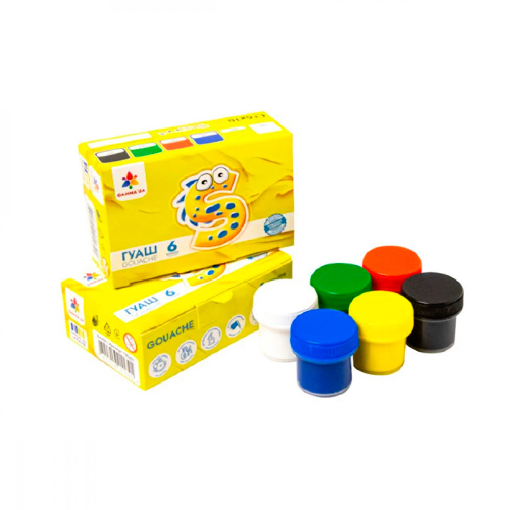 Гуашь 6 цветов "Гамма НВ" 100201 Малыши 10 мл