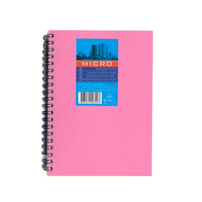 Блокнот В6 96 л  (серия "Micro") ТВ6396-810 пластиковая обложка, спираль сбоку, розовый