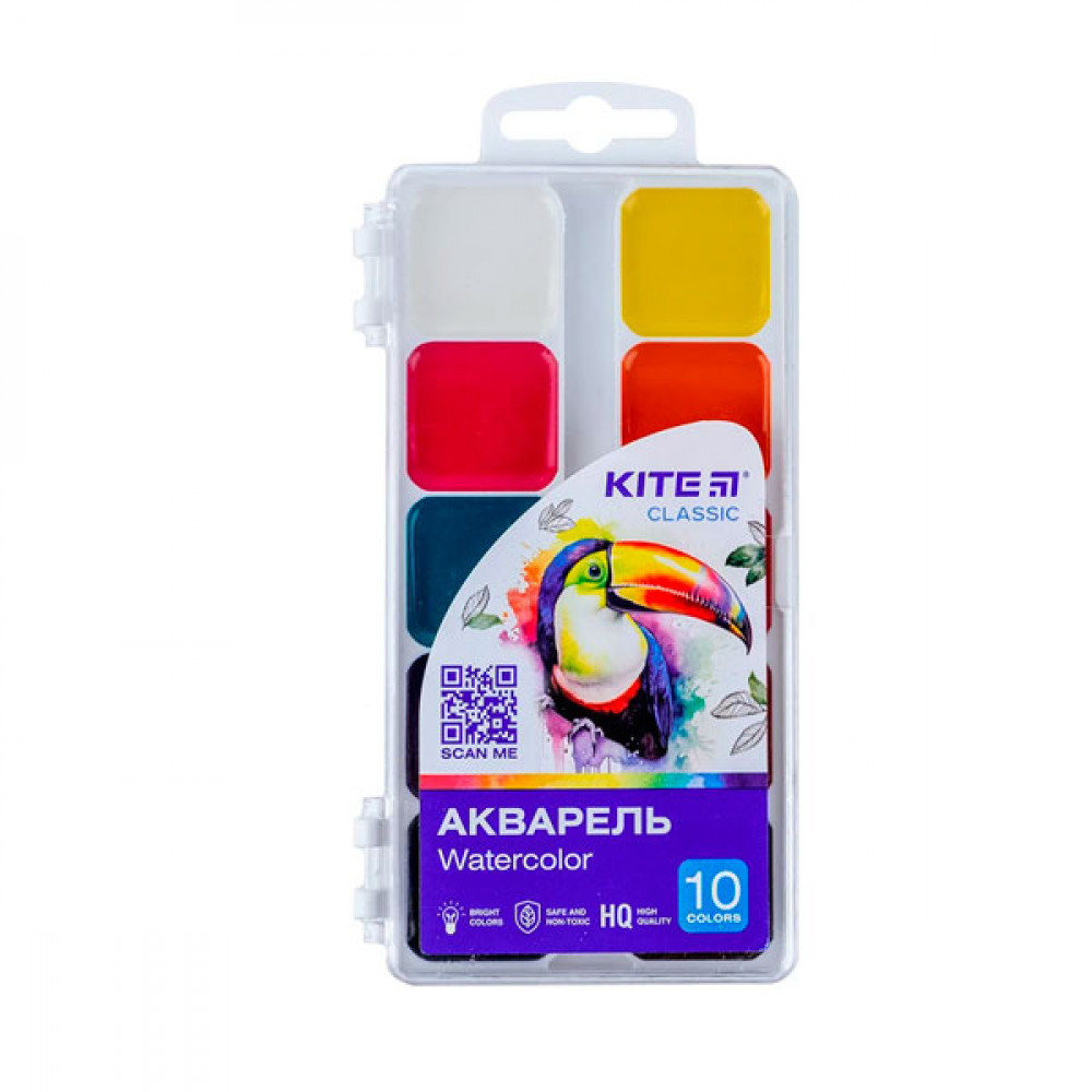 Акварель 10цв Kite К-060 Classic б/к п/у