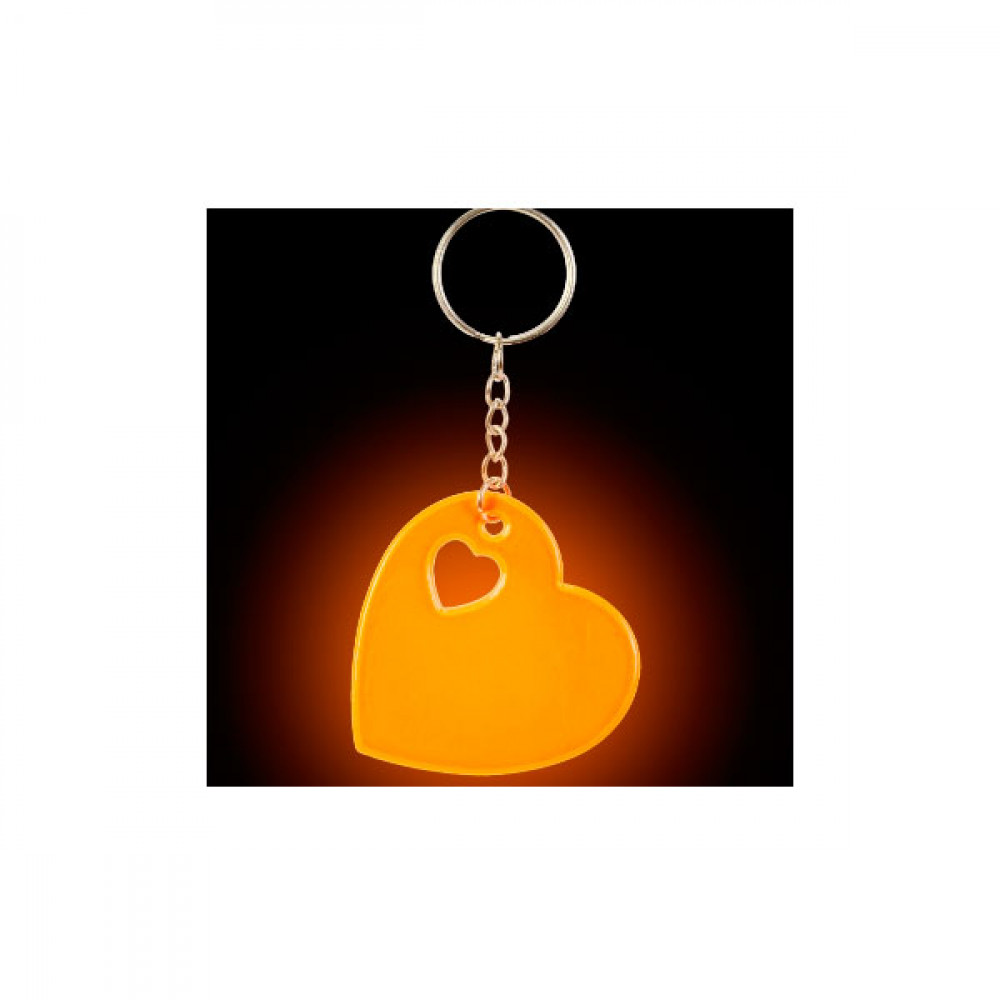 Брелок BJ21-05085-С что светится в темноте сердце оранжевое