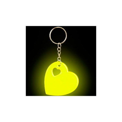 Брелок BJ21-05085-D что светится в темноте сердце желтое