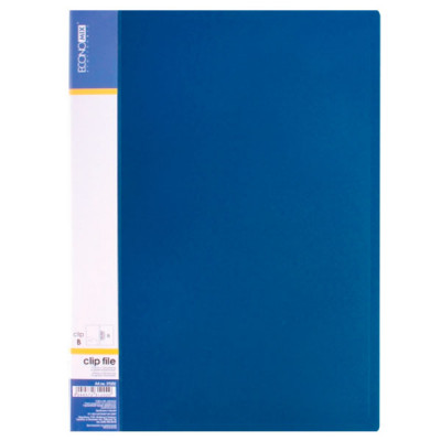Папка пластиковая  А4 Economix E31202-02 боковой зажим с карманом синяя